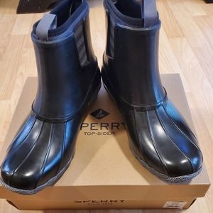 New Sperry ladies black duck boots size 8- 9